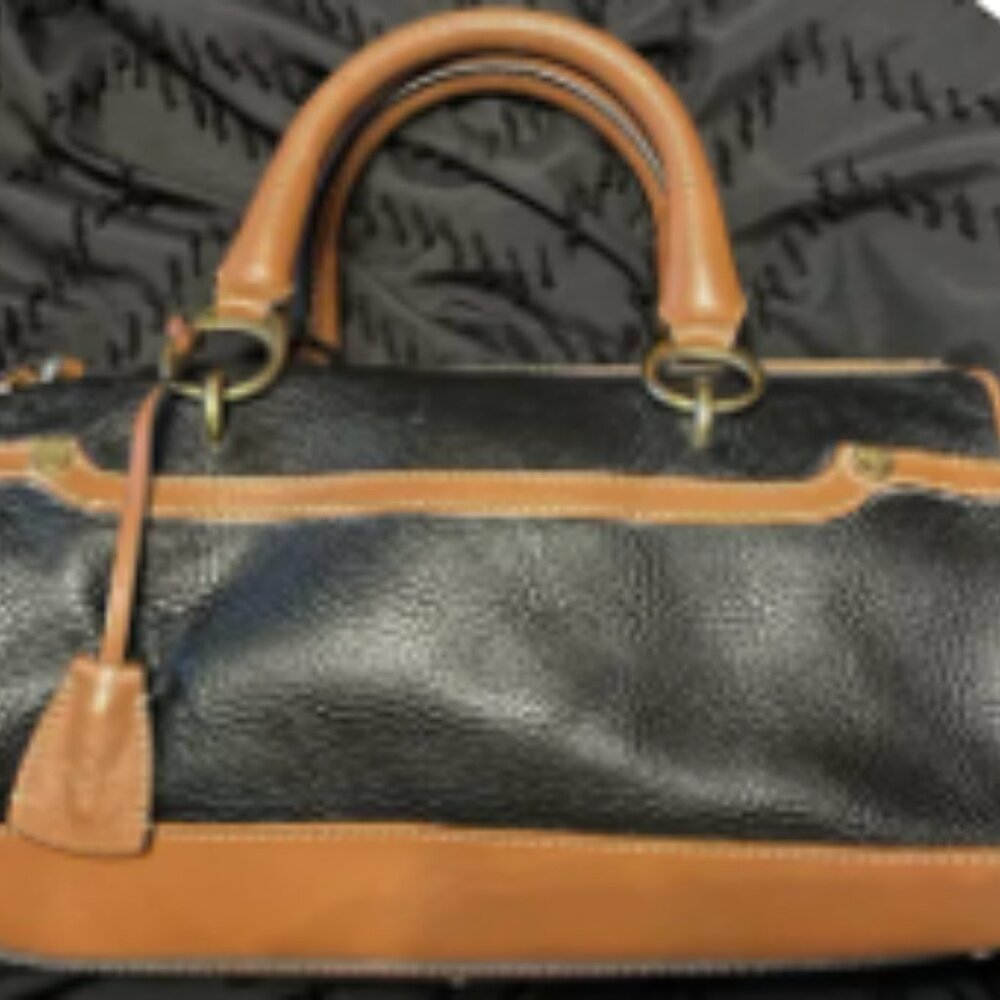black pebbled leather handbag from Prix De Dressage Satchel purse